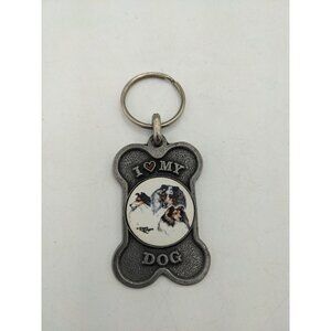 Dog Bone KEYCHAIN Laura Rodgers I Love My Dog USA Vintage 1998 IBD